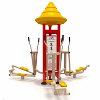 สถานีรวมมิตรออกกำลังกายขา 3 in 1-เครื่องออกกำลังกายกลางแจ้ง