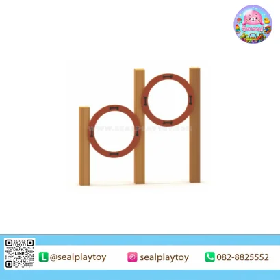 ห่วงกระโดดสุนัข 2 ระดับ อุปกรณ์ Dog Agility ผลิตจากไม้เนื้อแข็งและ PE สำหรับฝึกการกระโดด ความคล่องตัว การทรงตัว และการประสานงานของสุนัข by Sealplay