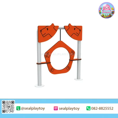 ห่วงกระโดดสุนัขปรับระดับ อุปกรณ์ Dog Agility ผลิตจากโครงเหล็กกัลวาไนซ์และแผ่น PE สำหรับฝึกการกระโดด ความคล่องตัว และการประสานงานของสุนัข by Sealplay