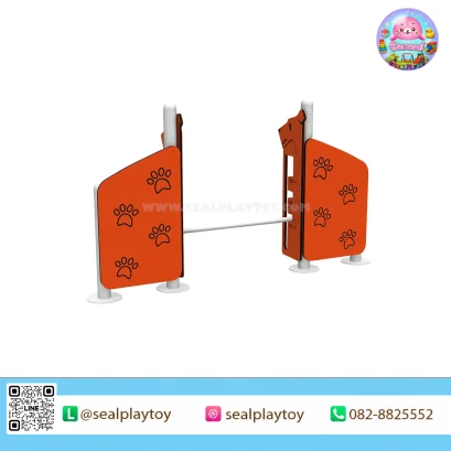 ราวกระโดดสุนัขปรับระดับ อุปกรณ์ Dog Agility ผลิตจากโครงเหล็กกัลวาไนซ์และแผ่น PE ปรับความสูงได้ สำหรับฝึกการกระโดด ความคล่องตัว และการประสานงานของสุนัข by Sealplay