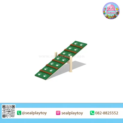 Balance Trail Beam สะพานทรงตัวสำหรับสัตว์เลี้ยง ผลิตจากแผ่น HDPE พร้อมโครงเหล็กกัลวาไนซ์พ่นสีและแถบกันลื่น ช่วยฝึกการทรงตัว ความคล่องตัว และการควบคุมการเคลื่อนไหว by Sealplay