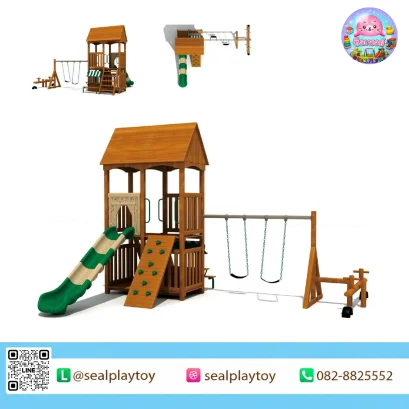 ชุดเครื่องเล่นสนามไม้ Cedar Breeze โดย Sealplay