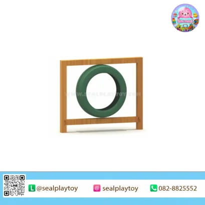 ห่วงลอดสุนัข อุปกรณ์ Dog Agility โครงไม้เนื้อแข็ง สำหรับฝึกการกระโดดลอดห่วง ความคล่องตัว และการควบคุมการเคลื่อนไหวของสุนัข by Sealplay