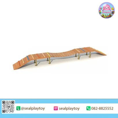 สะพานทรงตัวสุนัข อุปกรณ์ Dog Agility ผลิตจากไม้เนื้อแข็ง สำหรับฝึกการทรงตัว การเดินบนสะพาน และการประสานงานของสุนัข by Sealplay