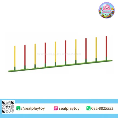 เสาสลาลมสุนัข อุปกรณ์ Dog Agility พร้อมฐานโครงเหล็กกัลวาไนซ์ สำหรับฝึกการวิ่งซิกแซก ความคล่องตัว และการควบคุมทิศทางของสุนัข by Sealplay