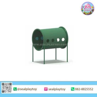 ท่อลอดยกสูง อุปกรณ์ Dog Agility ผลิตจากพลาสติก LLDPE ขึ้นรูปแบบ Rotational Molding พร้อมโครงเหล็กกัลวาไนซ์ สำหรับฝึกการทรงตัว ความคล่องตัว และการวิ่งลอดของสุนัข by Sealplay