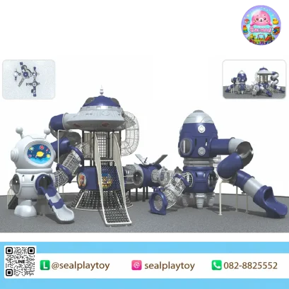 Galaxy Explorer Base playground with astronaut and space station theme by Sealplay