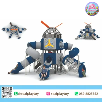 Galaxy Rocket Core playground with rocket and space station theme by Sealplay