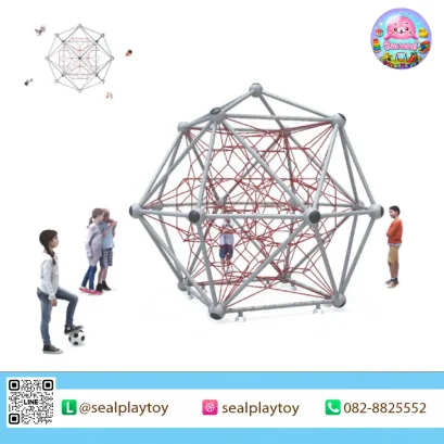 Geometric Rope Climber featuring 3D geometric rope climbing structure for outdoor adventure play by Sealplay