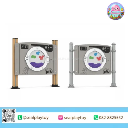 Laundry Sorting Panel แผงคัดแยกเสื้อผ้า เครื่องเล่นพัฒนาทักษะ แผงกิจกรรม PE ช่วยฝึกการจำแนกสี รูปทรง การสังเกต และการคิดเชิงตรรกะ รองรับเสาพลาสวูดและเสาเหล็กกัลวาไนซ์ by Sealplay