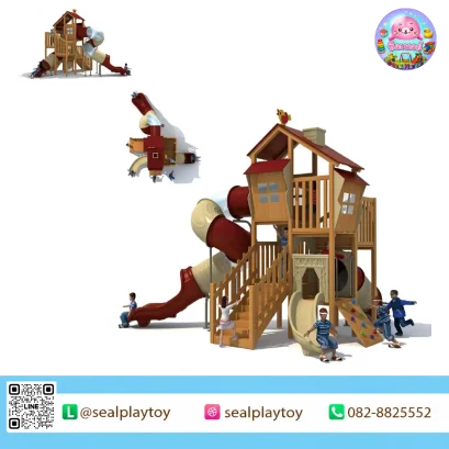 ชุดเครื่องเล่นสนามไม้ Maple Cottage โดย Sealplay