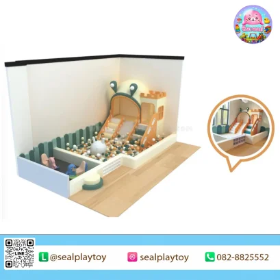 Mini Ball Pit Castle ห้องบอลในร่มขนาดเล็ก พร้อมบ่อบอล สไลเดอร์ และโซนกิจกรรมสำหรับเด็กเล็ก