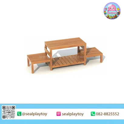 แท่นฝึกสุนัขหลายระดับ อุปกรณ์ Dog Agility ผลิตจากไม้เนื้อแข็ง สำหรับฝึกการขึ้นลง การทรงตัว การเดินข้าม และการลอดใต้แท่นของสุนัข by Sealplay