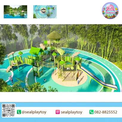เครื่องเล่นสนาม PE, สนามเด็กเล่น PE, Panda Bamboo Forest, สนามเด็กเล่นธีมแพนด้า, สนามเด็กเล่นป่าไผ่, สะพานตาข่าย, เครื่องเล่นปีนป่าย, กระดานลื่น