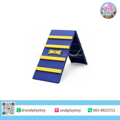 Peak Ascent Ramp ทางลาดปีนสำหรับสัตว์เลี้ยง ผลิตจากแผ่น PE พร้อมโครงเหล็กกัลวาไนซ์พ่นสีและคานกันลื่น ช่วยฝึกการทรงตัว ความคล่องตัว และความมั่นใจ by Sealplay