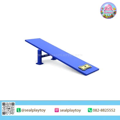 Pivot Balance Board ไม้กระดกทรงตัวสำหรับสัตว์เลี้ยง ผลิตจากแผ่น PE พร้อมโครงเหล็กกัลวาไนซ์พ่นสี ช่วยฝึกการทรงตัว ความสมดุล และการควบคุมการเคลื่อนไหว by Sealplay