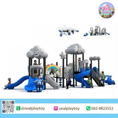 Rainbow Cloud Explorer playground with rainbow bridge and cloud theme by Sealplay