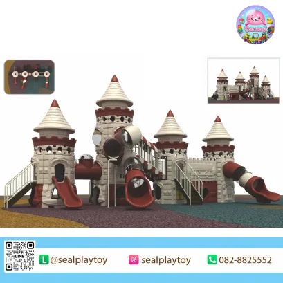 Royal Fortress Kingdom castle playground with tunnel slides by Sealplay