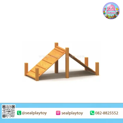 Summit Climb Ramp อุปกรณ์ปีนทางลาดสำหรับสุนัข โครงไม้ฮวาหลี พร้อมคานกันลื่น ช่วยฝึกการทรงตัว ความคล่องตัว และความมั่นใจของสุนัข by Sealplay