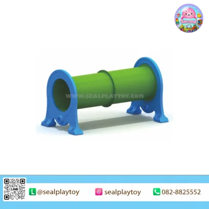 ท่อลอดทูโทน 2 ท่อน อุปกรณ์ Dog Agility ผลิตจากพลาสติก LLDPE ขึ้นรูปแบบ Rotational Molding สำหรับฝึกการวิ่งลอด ความคล่องตัว และการเคลื่อนไหวของสุนัข by Sealplay