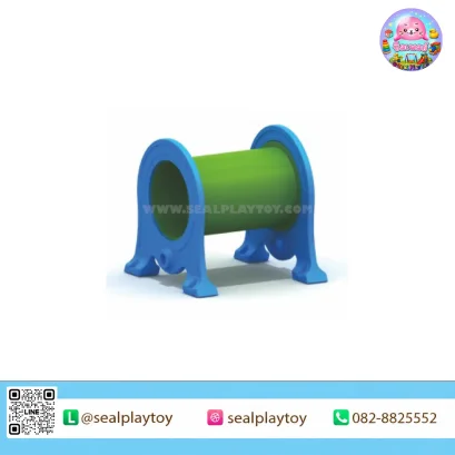 ท่อลอดทูโทน (สั้น) อุปกรณ์ Dog Agility ผลิตจากโครง LLDPE แบบ Rotational Molding สำหรับฝึกการวิ่งลอด ความคล่องตัว และการเคลื่อนไหวของสุนัข by Sealplay