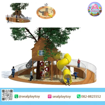 ชุดเครื่องเล่นสนามไม้ Whispering Treehouse โดย Sealplay
