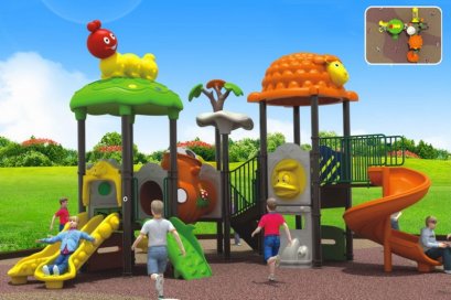 เครื่องเล่นสนาม A ชุดชีพแอนด์เวิม 3 สไลด์-เครื่องเล่นสนาม กระดานลื่น สไลเดอร์ by Sealplay