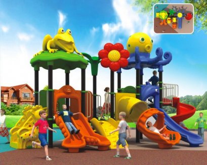 เครื่องเล่นสนาม A ชุดสควิดแอนด์ฟรอค 4 สไลด์-เครื่องเล่นสนาม กระดานลื่น สไลเดอร์ by Sealplay