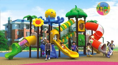 เครื่องเล่นสนาม A ชุดสควิดฟอเรสท์ทาวเวอร์-เครื่องเล่นสนาม กระดานลื่น สไลเดอร์ by Sealplay