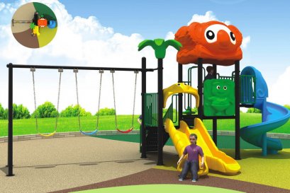 เครื่องเล่นสนาม A ชุดโคอาล่าดับเบิ้ลสไลด์ทริปเปิลสวิง-เครื่องเล่นสนาม กระดานลื่น สไลเดอร์ by Sealplay