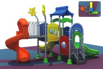 เครื่องเล่นสนาม B ชุดแฟนซีไชน่าทาวน์-เครื่องเล่นสนาม กระดานลื่น สไลเดอร์ by Sealplay