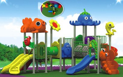 เครื่องเล่นสนาม B ชุดโกลฟิชวันเดอร์แลนด์-เครื่องเล่นสนาม กระดานลื่น สไลเดอร์ by Sealplay