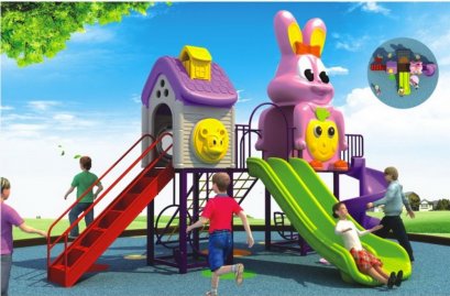 เครื่องเล่นสนาม C ชุดบิ๊กแร็บบิทโฮมสไลด์-เครื่องเล่นสนาม กระดานลื่น สไลเดอร์ by Sealplay