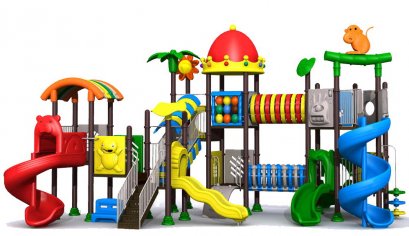 เครื่องเล่นสนาม A ชุดมังกี้ไตรทาวเวอร์-เครื่องเล่นสนาม กระดานลื่น สไลเดอร์ by Sealplay