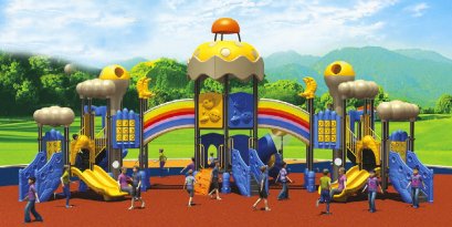 Sealplay สนามเด็กเล่น กระดานลื่น สไลเดอร์- เครื่องเล่นสนาม A ชุดบิ๊กเรนโบว์ทาวเวอร์