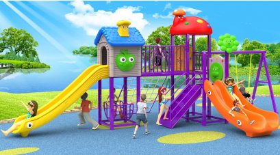 เครื่องเล่นสนาม C ชุดบริจด์ทาวเวอร์สไลด์-เครื่องเล่นสนาม กระดานลื่น สไลเดอร์ by Sealplay