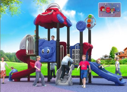 เครื่องเล่นสนาม A ชุดคาร์แอนด์แทรฟฟิคไลท์สเตชั่น-เครื่องเล่นสนาม กระดานลื่น สไลเดอร์ by Sealplay