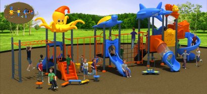 เครื่องเล่นสนาม A ชุดนีโม่แอนด์เดอะแก็งค์-เครื่องเล่นสนาม กระดานลื่น สไลเดอร์ by Sealplay