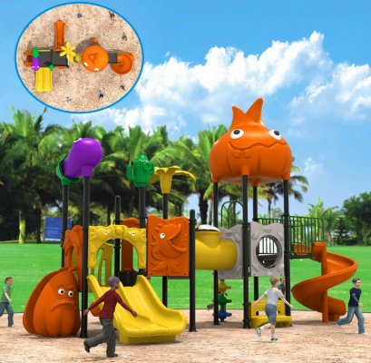 เครื่องเล่นสนาม A ชุดอันเนี่ยนแอนด์เวจจี้สไลด์-เครื่องเล่นสนาม กระดานลื่น สไลเดอร์ by Sealplay