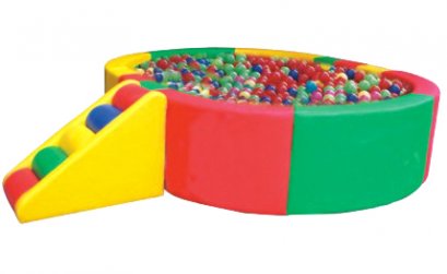 บ่อบอลนุ่มวงกลมบันไดลอน