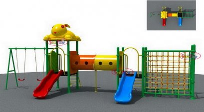 เครื่องเล่นสนาม A ชุด สพฐ. RABBIT DREAM STATION-เครื่องเล่นสนาม กระดานลื่น สไลเดอร์ by Sealplay