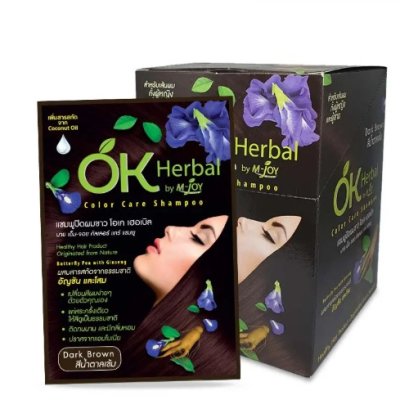 OK HERBAL Color Care Shampoo Dark Brown 30ml x 12