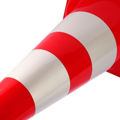 POLO กรวยจราจร PE คาดแถบสะท้อนแสง 2 แถบ สูง 50 ซม. P591-0020