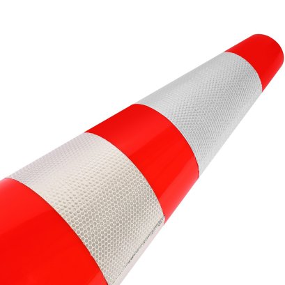 POLO กรวยจราจร PVC คาดแถบสะท้อนแสง 2 แถบ สูง 70 ซม. P591-0025