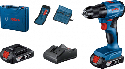 BOSCH GSR 185-LI สว่านไร้สาย+แบต2ก้อน+ที่ชาร์จ+อุปกรณ์23ชิ้น