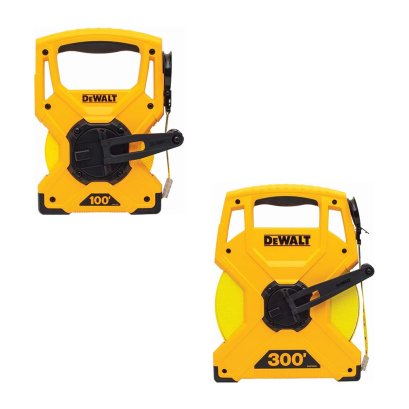 DEWALT เทปวัดไฟเบอร์กลาส มาตราวัด 2 ด้าน ขนาด 30 / 100 เมตร