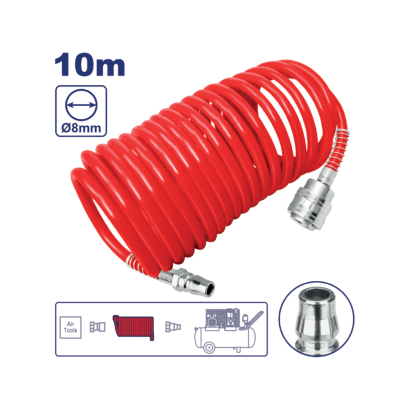 EMTOP สายลมขดสปริง 10 เมตร Ø 8มม. รุ่น EAHE1001J