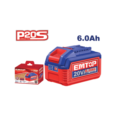 EMTOP แบตเตอรี่ 20 โวลต์ ความจุ 6.0 Ah รุ่น EBPK2060