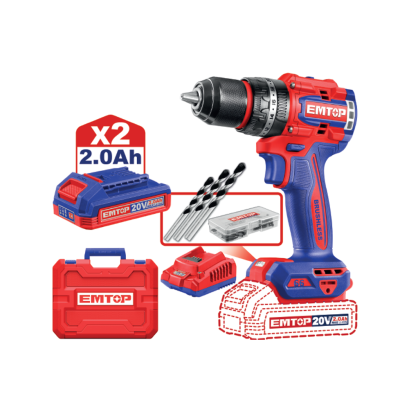 EMTOP สว่านกระแทกไร้สาย 20 โวลต์ 66 Nm รุ่น ECIDL20668