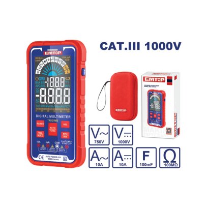 EMTOP มัลติมิเตอร์แบบดิจิตอลAC/DC TRUE RMS รุ่น EDMR175015